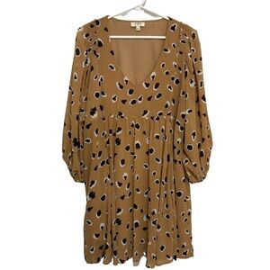 Umgee Tan and Black Women's Dress with Pockets - Size Large